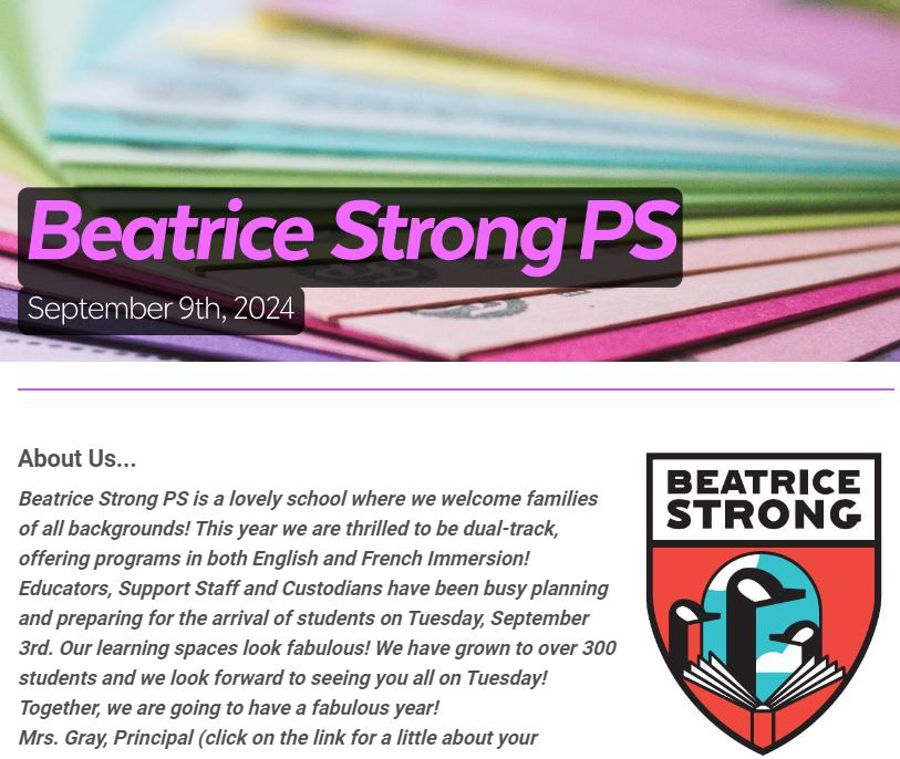 Beatrice Strong Newsletter